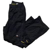 Dickies Black Cargo Windproof Shell Trackpant Baggy Bottoms and Shorts 2 in 1 (W 34)