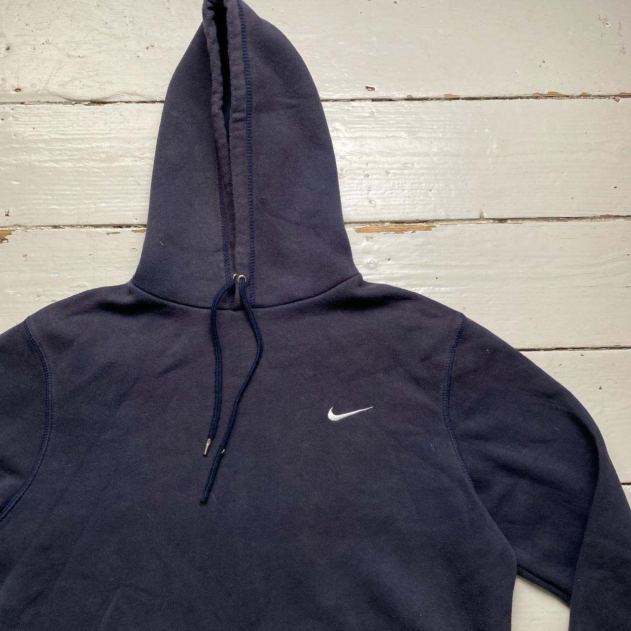 Nike Navy and White Swoosh Hoodie