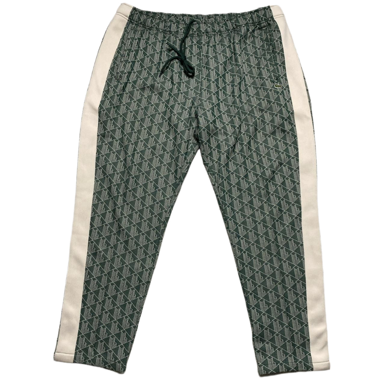 Lacoste Green and Cream Tapered Joggers (3XL)