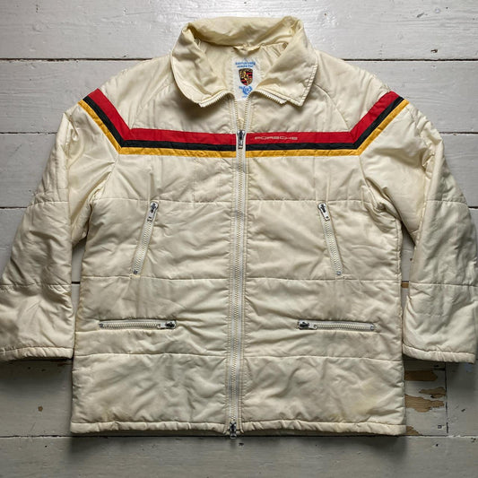 Porsche Vintage Cream Germany Puffer Coat