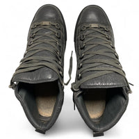 Balenciaga Arena Grey Leather and Black High Top Trainers