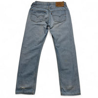 Levis 501 Light Blue Distressed Baggy Vintage Jeans (32W)