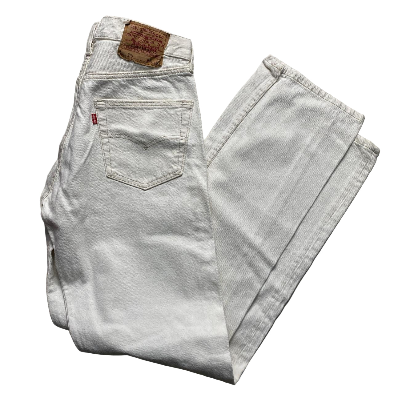 Levis 501 Vintage Made in USA White Baggy Jeans (34W)