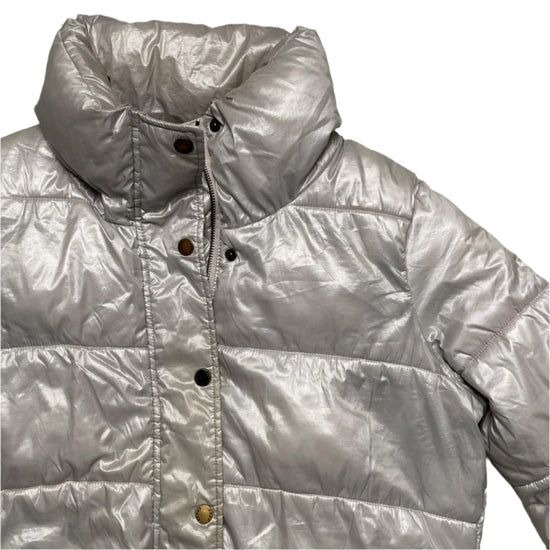 DKNY Silver and Black Puffer Jacket (M)