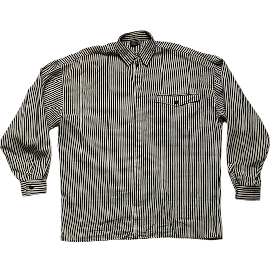 Versus Versace Black and White Striped Shirt (L)