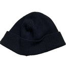 Aries Rubber Patch Black and Blue Strip Beanie Hat