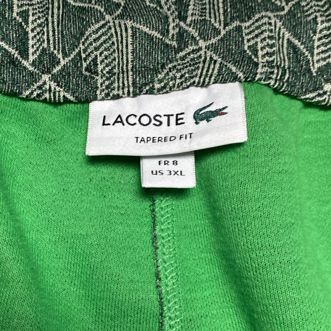 Lacoste Green and Cream Tapered Joggers (3XL)