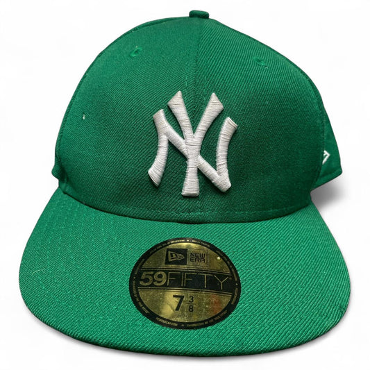 New York Yankees New Era Green and White Fitted Cap