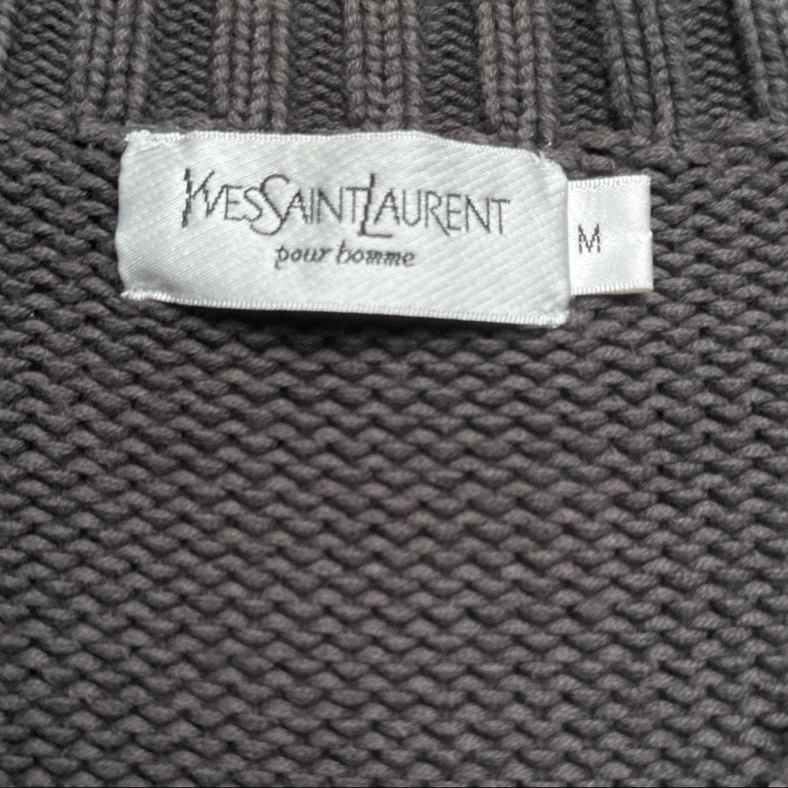 Yves Saint Laurent YSL Grey Cable Knit Jumper (M)