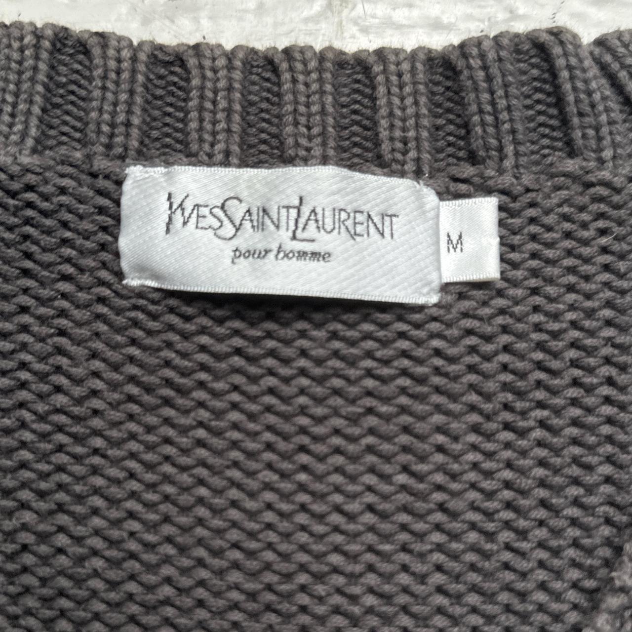 Yves Saint Laurent YSL Grey Cable Knit Jumper