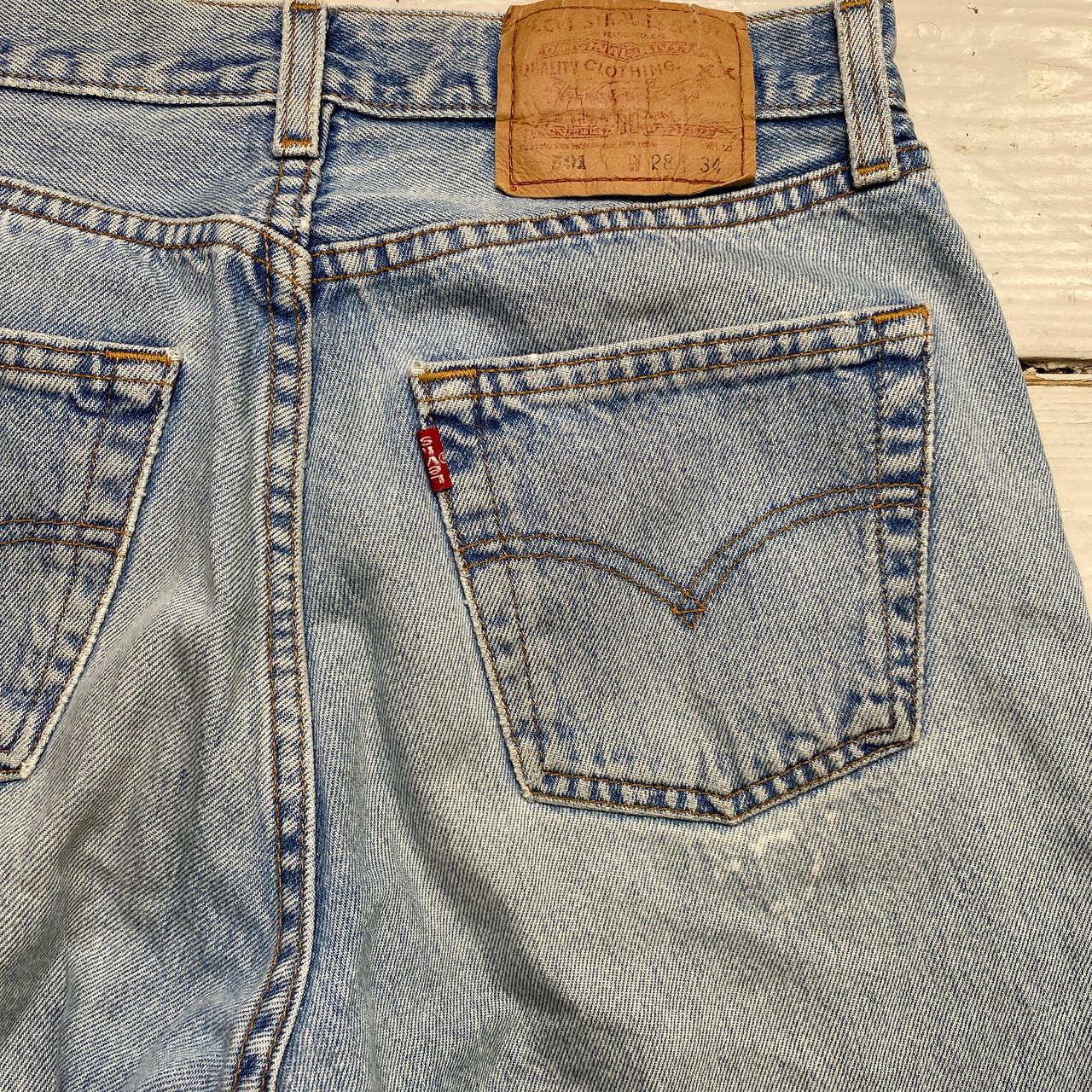 Levis 501 Vintage Jorts Light Blue Cut Down Jean Shorts