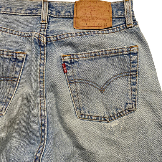 Levis 501 Vintage Jorts Light Blue Cut Down Jean Shorts (28W)