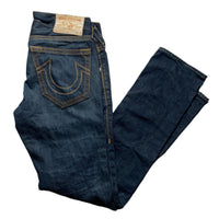 True Religion Rocco QT Brown Stitch Navy Baggy Jeans (31W)