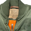 Alpha Industries Khaki Military Green and Orange Bomber Jacket (S)