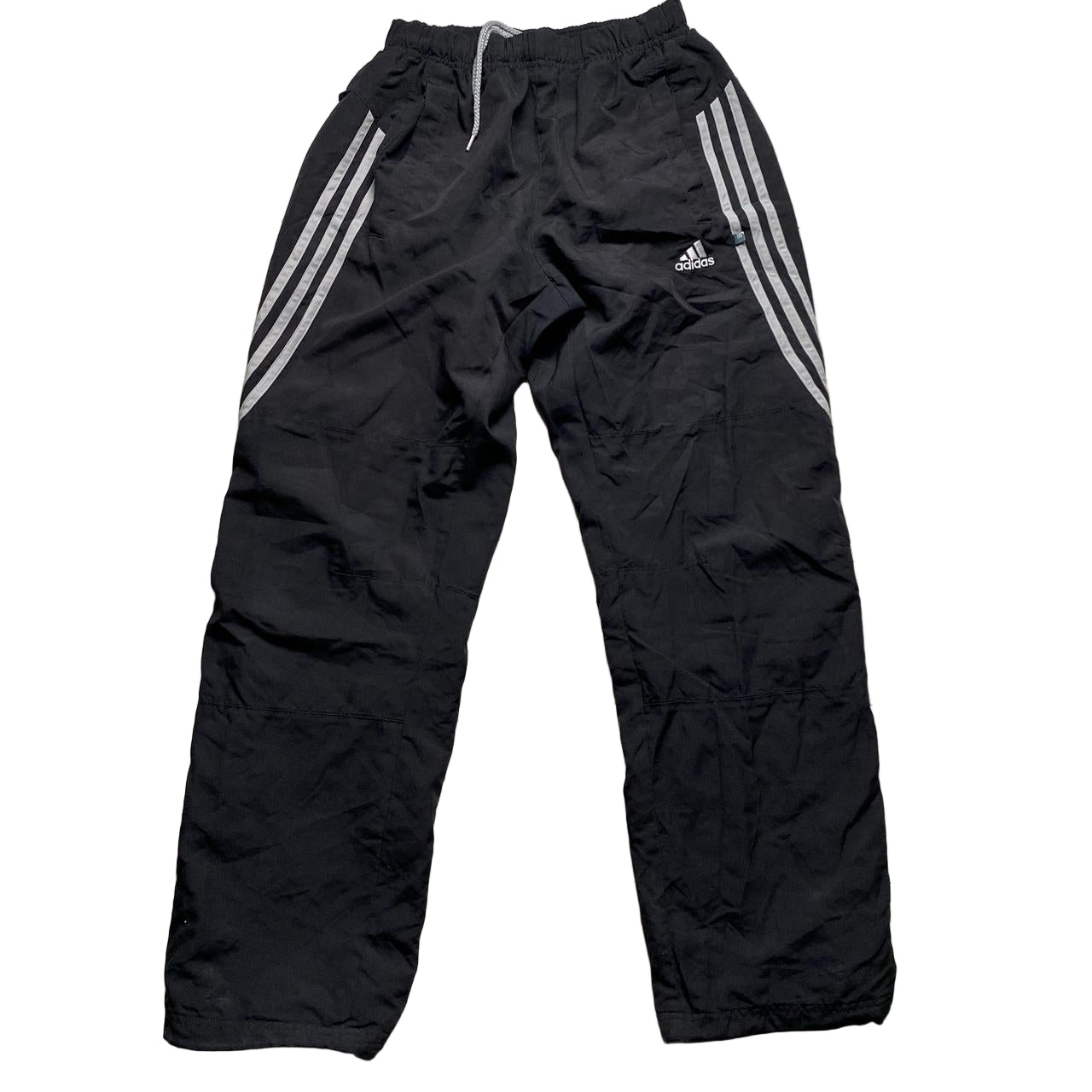 Adidas Black and Grey Shell Trackpant Baggy Bottoms (S)