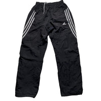 Adidas Black and Grey Shell Trackpant Baggy Bottoms (S)