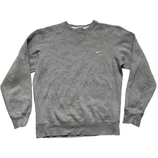 Nike Grey and White Swoosh Jumper (M)