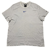 Nike White Grey and Blue Swoosh T Shirt (2XL)