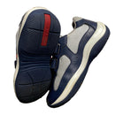 Prada Americas Cup Navy and Silver Strap Kids Shoes (UK 11.5)