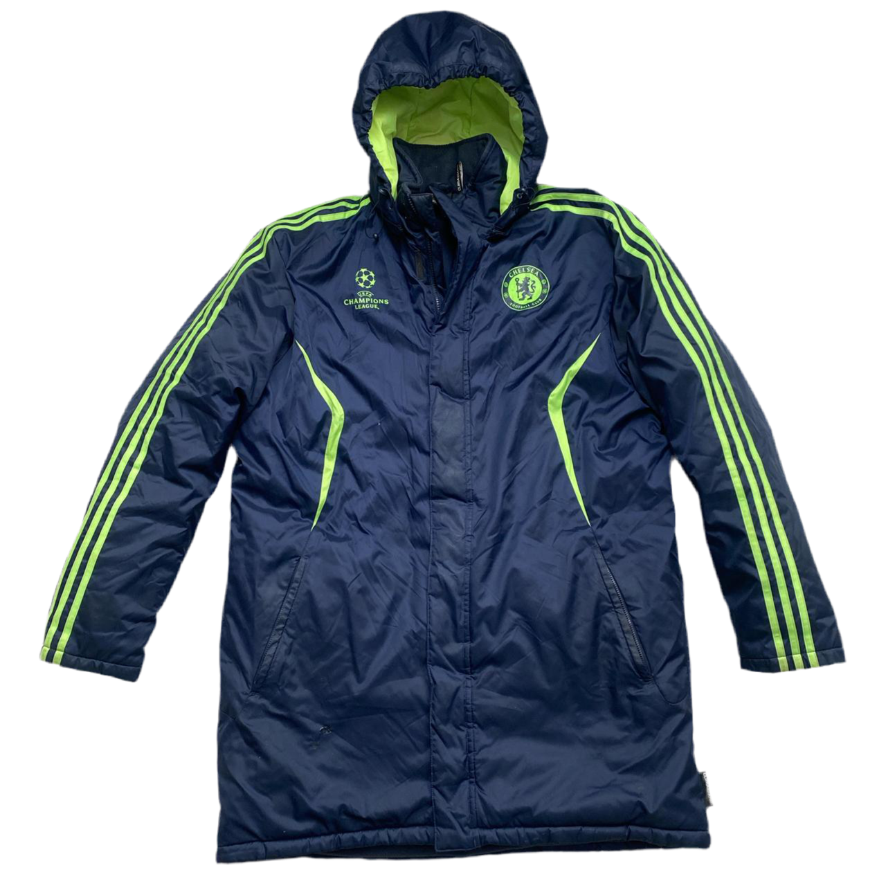 Adidas Climawarm Chelsea Champions League Vintage Puffer Long Parka Coat (L)