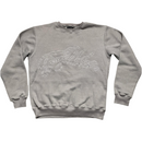 Track Mafia Grey and White Embroidery Stitch Jumper (M)