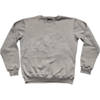 Track Mafia Grey and White Embroidery Stitch Jumper (M)