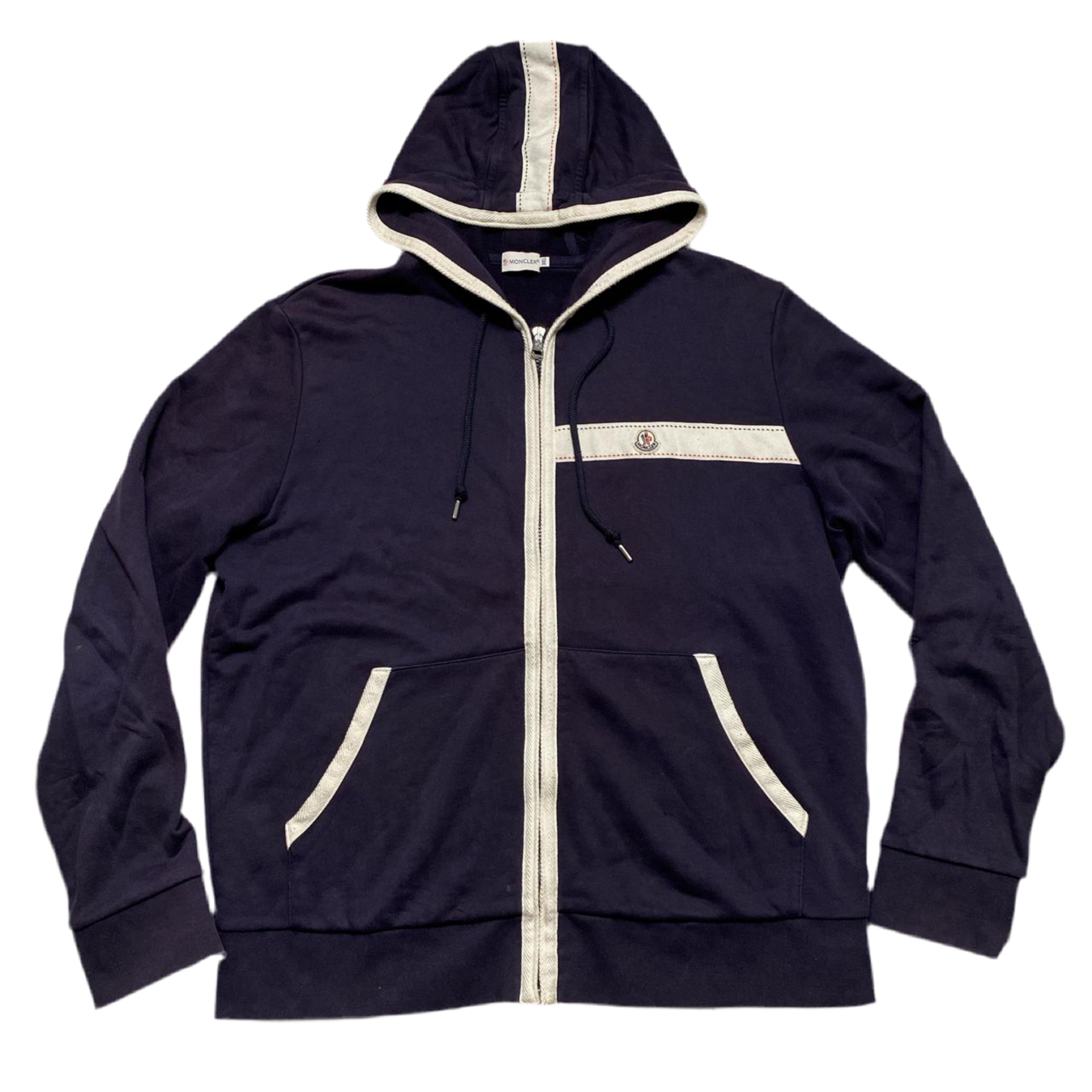 Moncler Navy and White Hoodie (3XL)
