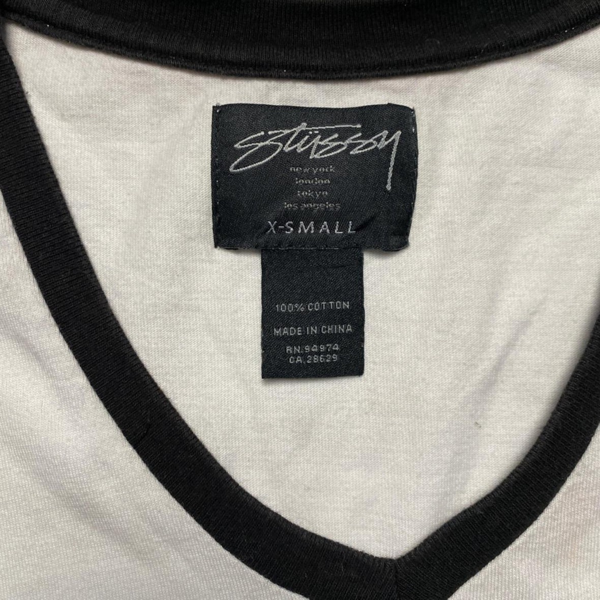 Stussy Womens Long T Shirt Dress Black and White (XS)