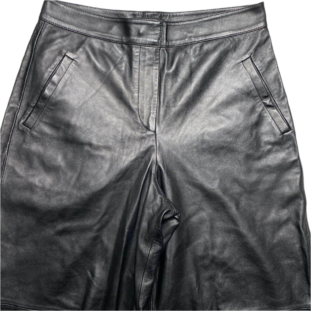 Allsaints Leather Wide Leg Trouser 3/4 Shorts (12)