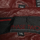 Phase Two Vintage Burgundy Long Fur Lined Trench Coat (2XL)