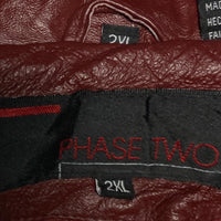 Phase Two Vintage Burgundy Long Fur Lined Trench Coat (2XL)