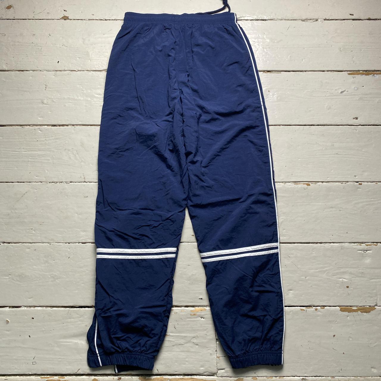 Nike Vintage y2k Swoosh Navy and White Shell Trackpant Bottoms