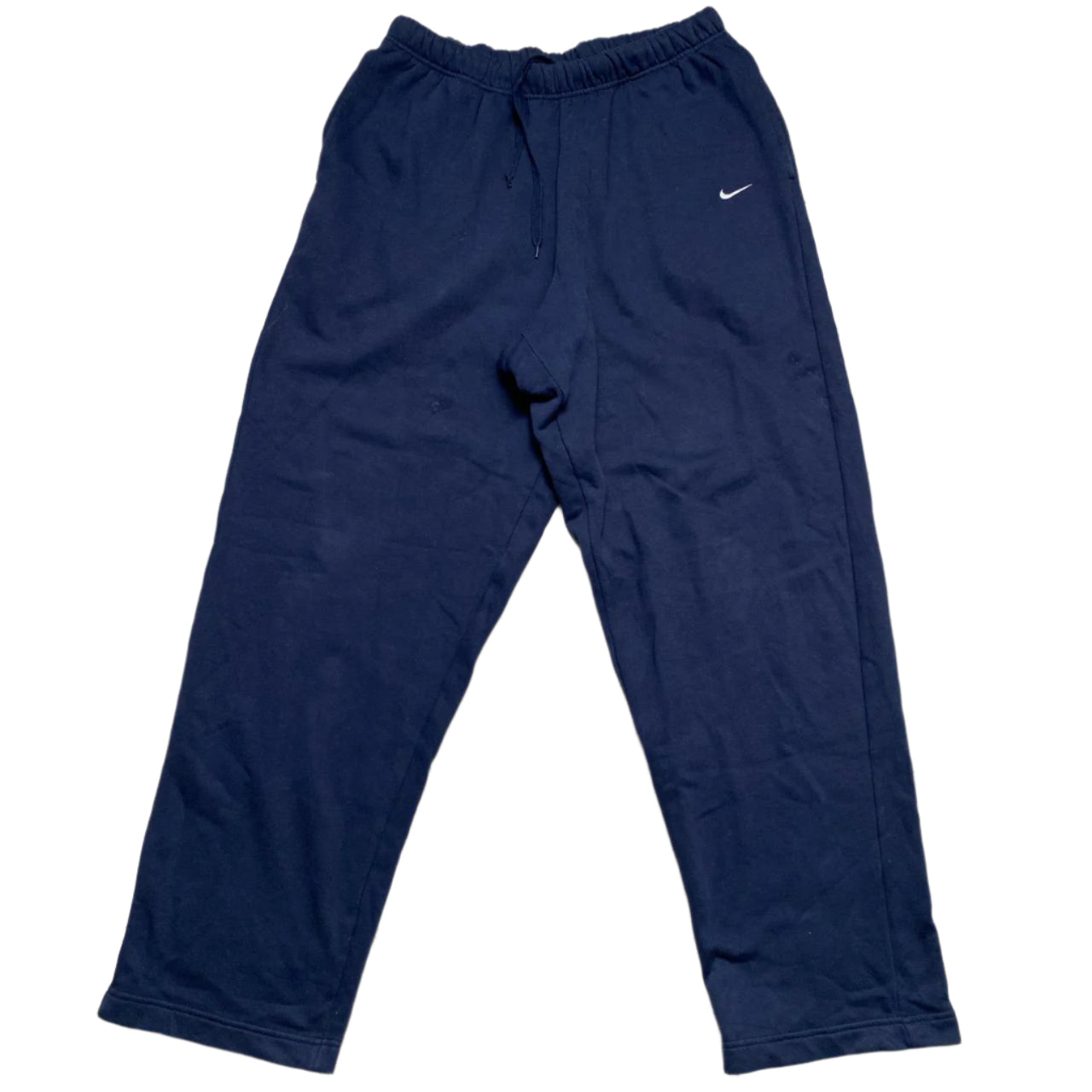 Nike Vintage y2k Navy and White Swoosh Baggy Joggers (XL)