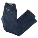 Rocawear Vintage Navy Patent Black R’s Flared Womens Jeans (30W)