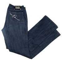 Rocawear Vintage Navy Patent Black R’s Flared Womens Jeans (30W)