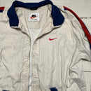 Nike Vintage 90’s Cream Navy and Red Tracksuit Nylon Shell Jacket (XL)