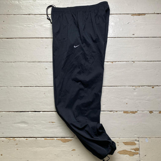 Nike Vintage Swoosh Black and White Shell Trackpant Baggy Bottoms