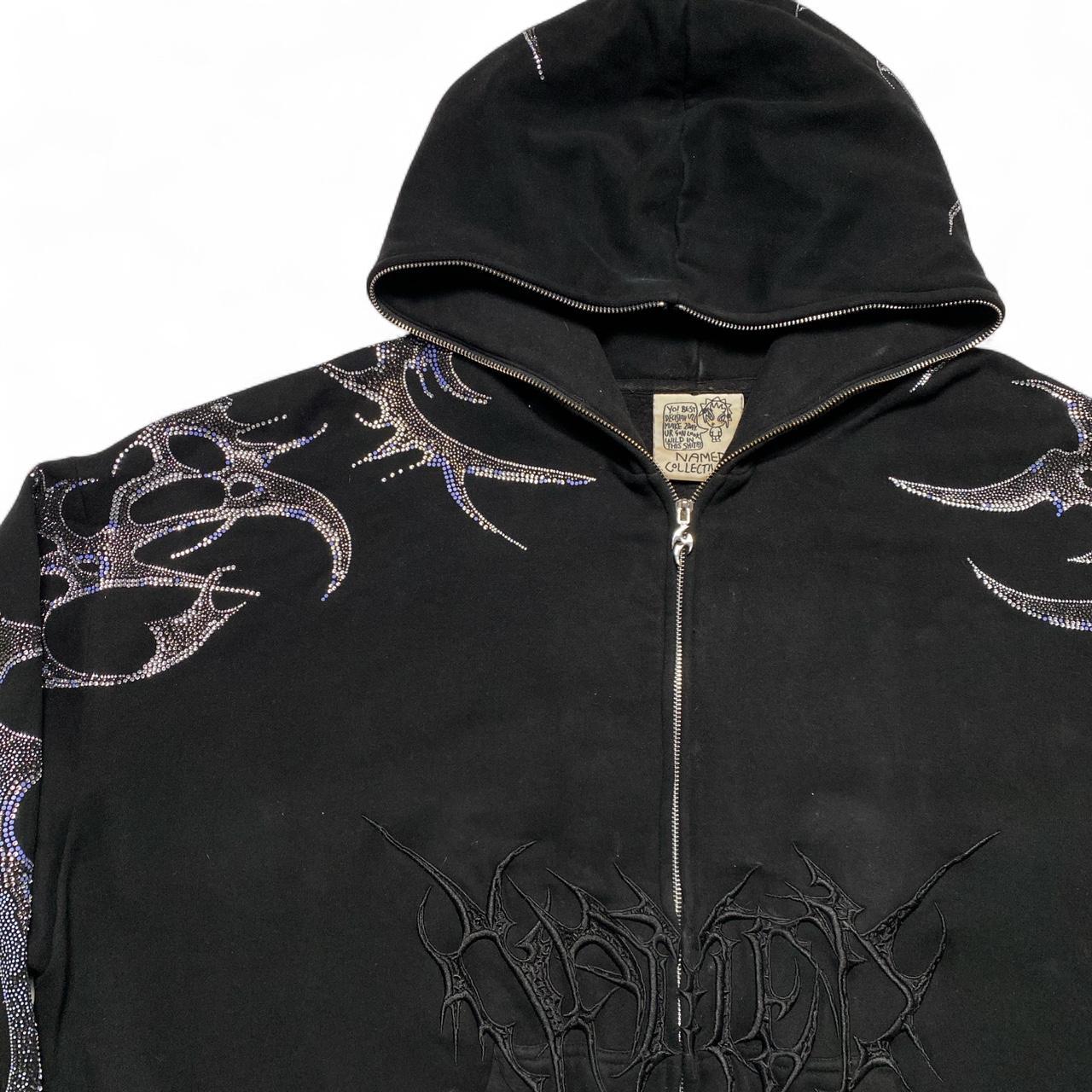 Named Collective Diamante Rhinestone Black Thorns Hoodie (2XL)
