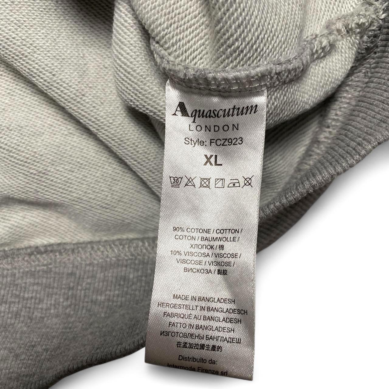 Aquascutum Grey and White Checked Hoodie (XL)
