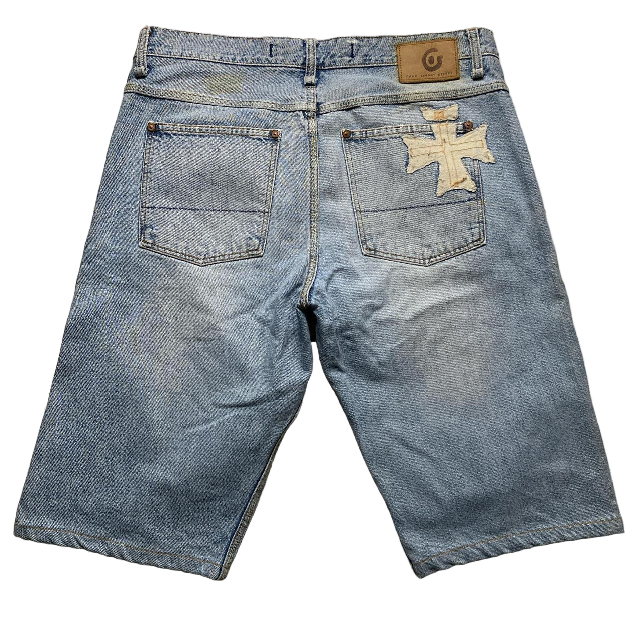 Fake London Genius Light Blue Baggy Jorts Jean Shorts (34W)