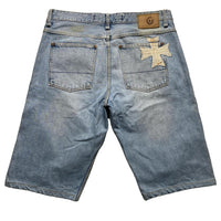 Fake London Genius Light Blue Baggy Jorts Jean Shorts (34W)