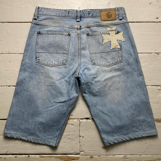 Fake London Genius Light Blue Baggy Jorts Jean Shorts