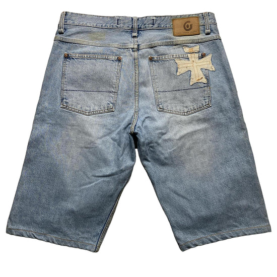 Fake London Genius Light Blue Baggy Jorts Jean Shorts (34W)