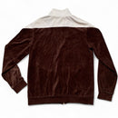 Fila Brown and White Velour Zip Tracksuit Jacket (S)