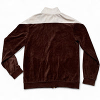 Fila Brown and White Velour Zip Tracksuit Jacket (S)