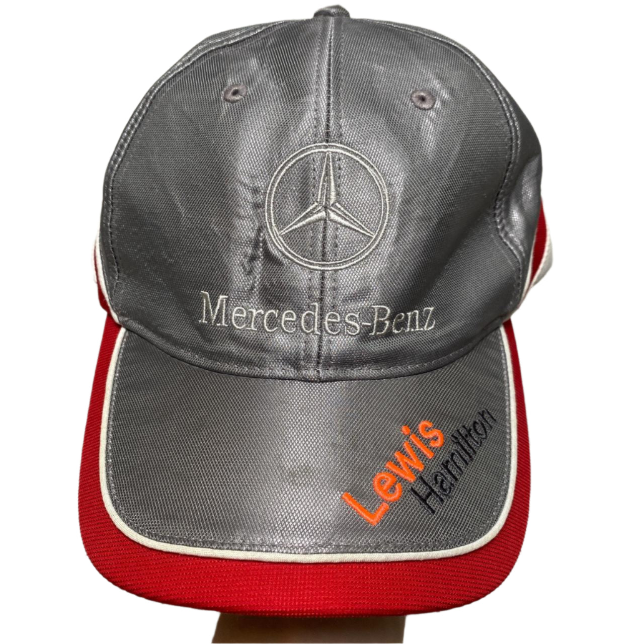 Mercedes Benz Lewis Hamilton Vintage Silver and Red Cap