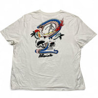 AllSaints White Skull Snake Surfer T Shirt (2XL)