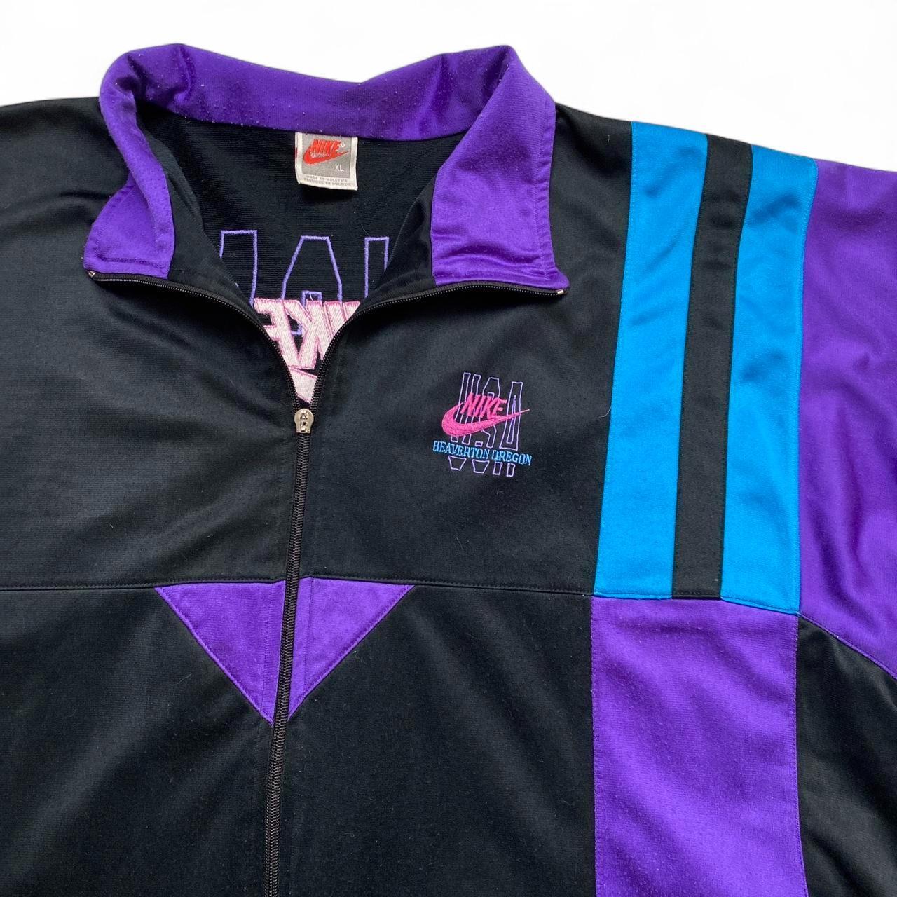 Nike Vintage 90’s Black Purple and Blue Tracksuit Jacket (XL)