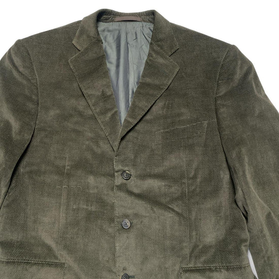 Ermenegildo Zegna Suede Khaki Olive Green Suit Jacket (L)