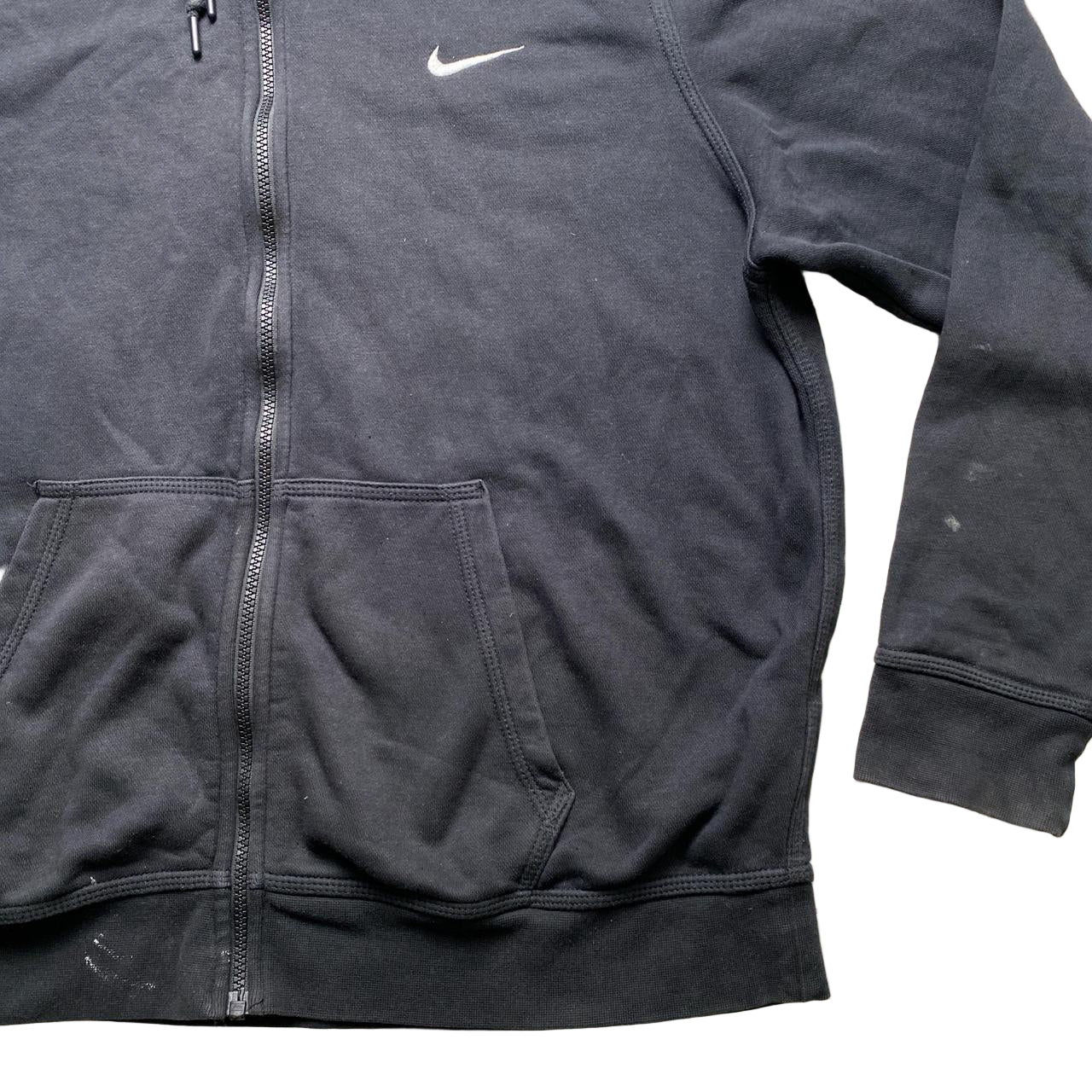 Nike Black and White Swoosh Hoodie (XL)